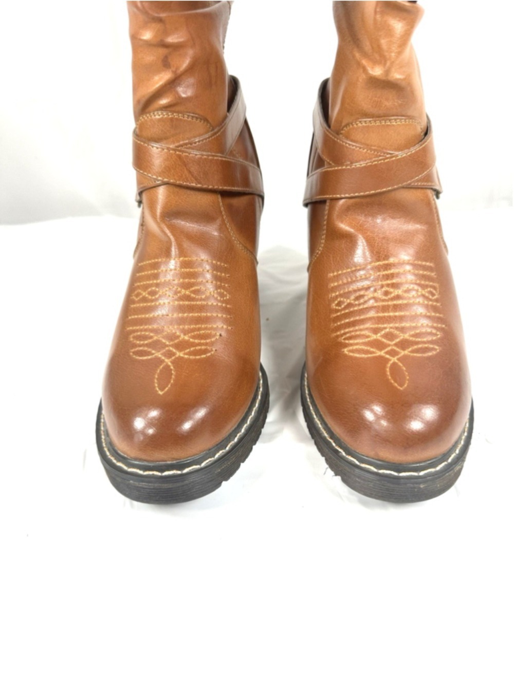 Roper Cowboy Boots Womens Size 10M buckle heel